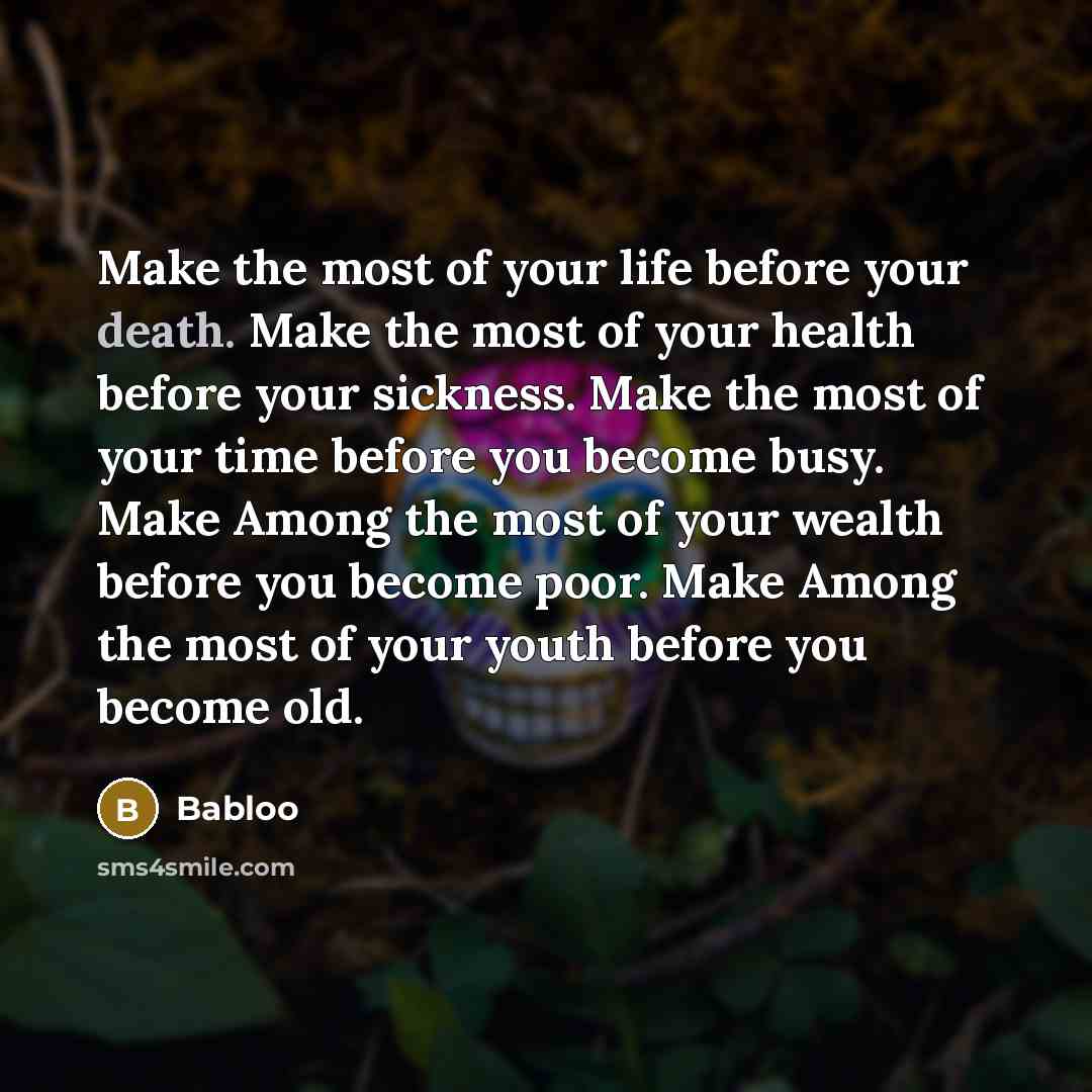 “Make the most of your life before your death. Make…” quote by Babloo