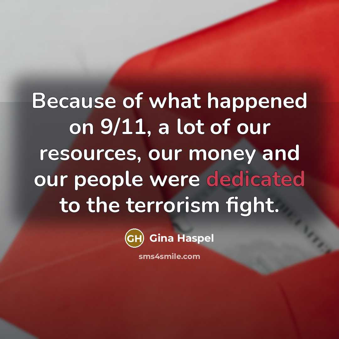 “Because of what happened on 9/11, a lot of our…” quote by Gina Haspel