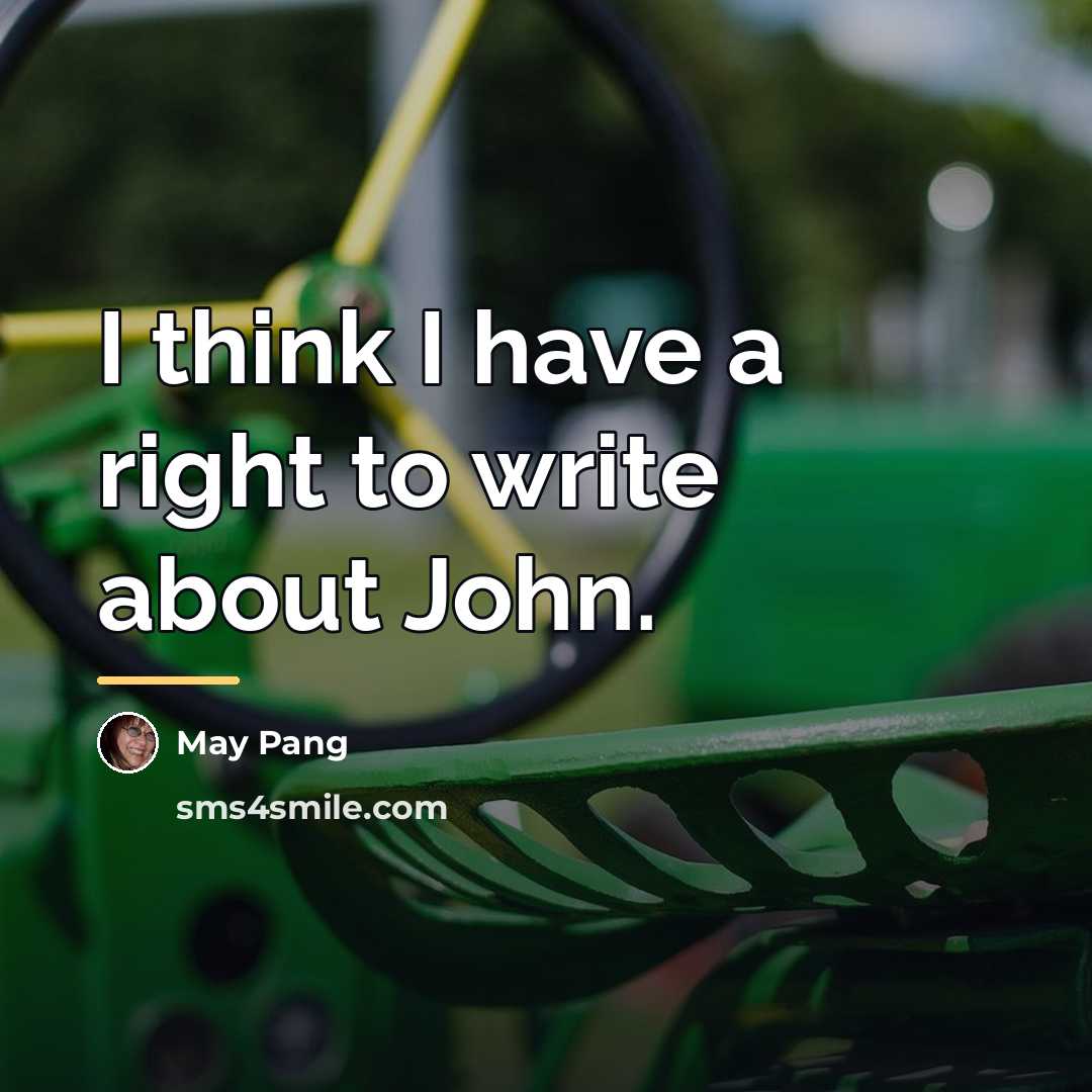 “I think I have a right to write about John.…” quote by May Pang