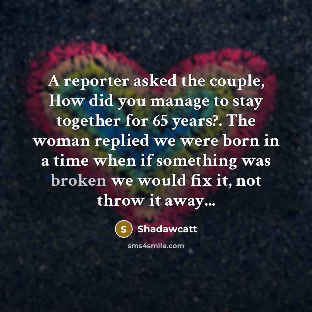 “A reporter asked the couple, How did you manage to…” quote by Shadawcatt