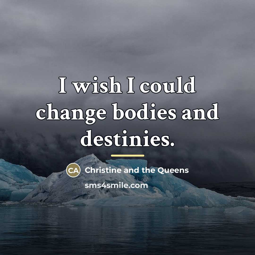 “I wish I could change bodies and destinies.…” quote by Christine and the Queens