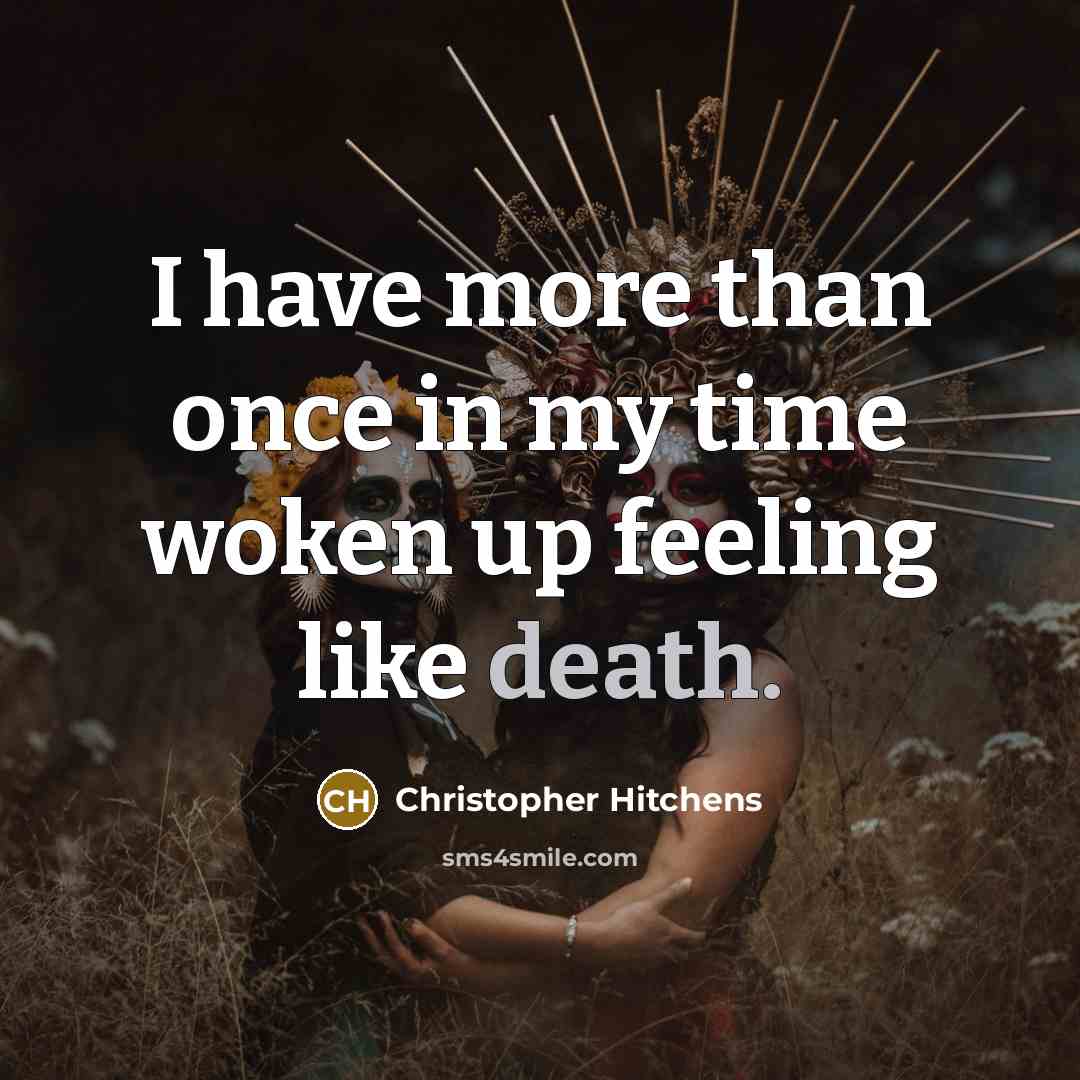 “I have more than once in my time woken up…” quote by Christopher Hitchens