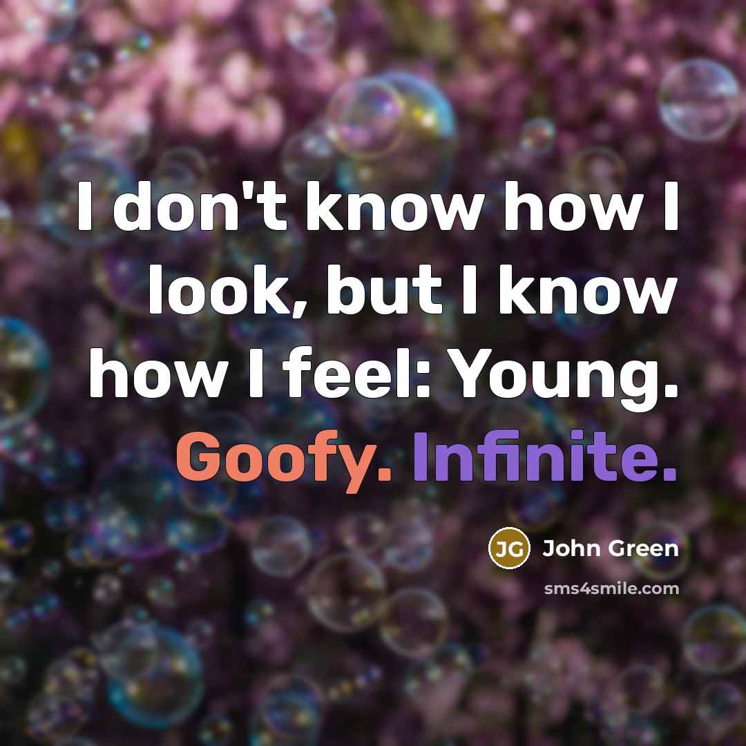 “I don't know how I look, but I know how…” quote by John Green