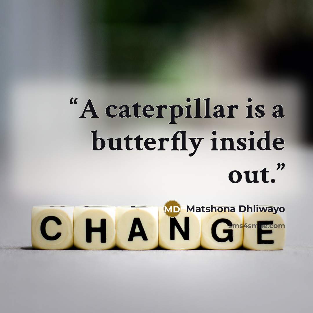 “A caterpillar is a butterfly inside out.” quote by Matshona Dhliwayo