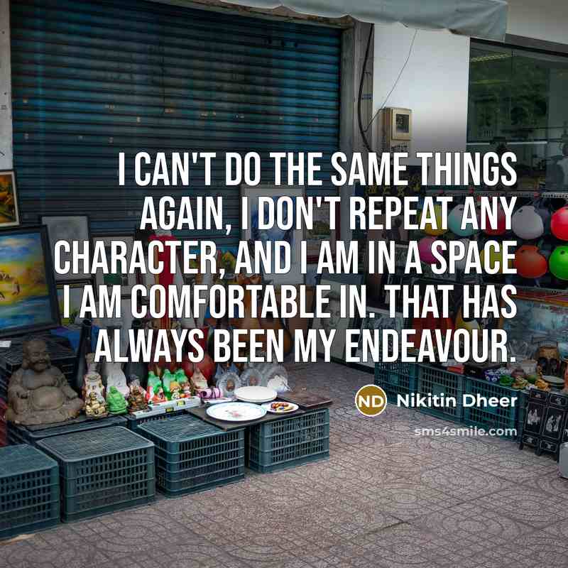 “I can't do the same things again, I don't repeat…” quote by Nikitin Dheer