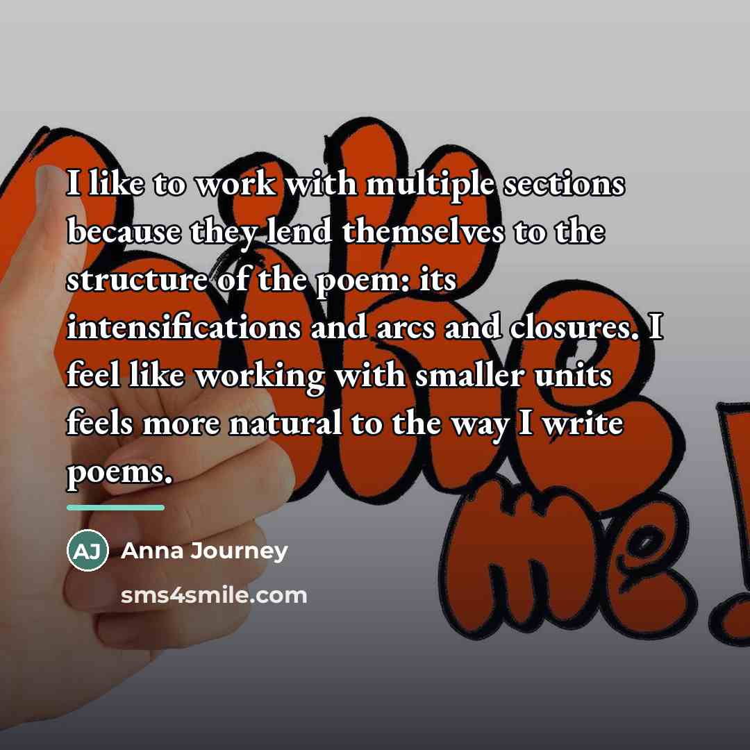 “I like to work with multiple sections because they lend…” quote by Anna Journey