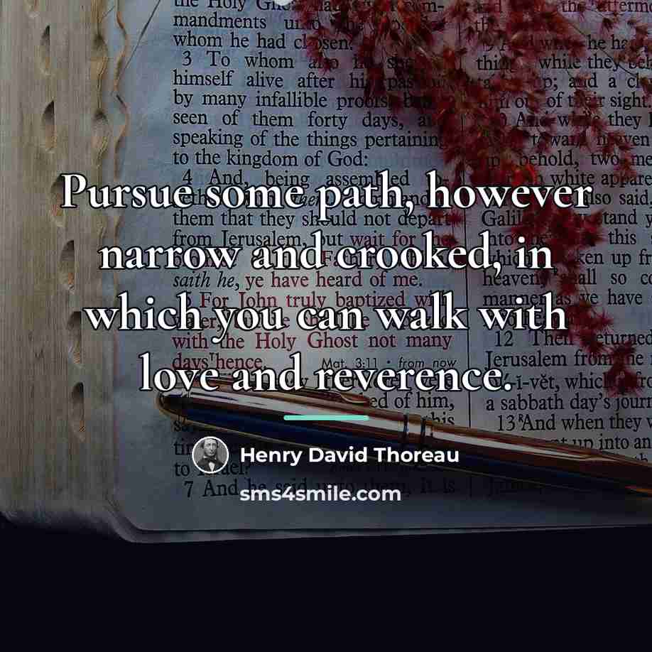 “Pursue some path, however narrow and crooked, in which you…” quote by Henry David Thoreau