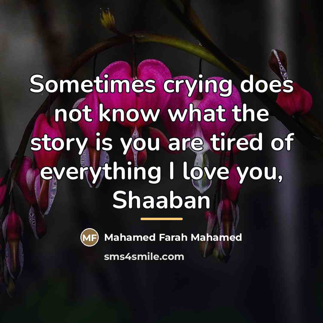 “Sometimes crying does not know what the story is you…” quote by Mahamed Farah Mahamed
