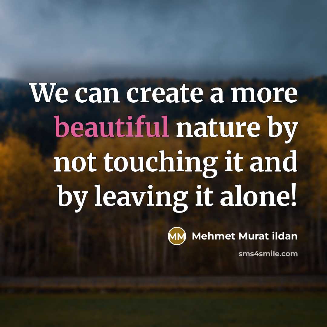 “We can create a more beautiful nature by not touching…” quote by Mehmet Murat Ildan