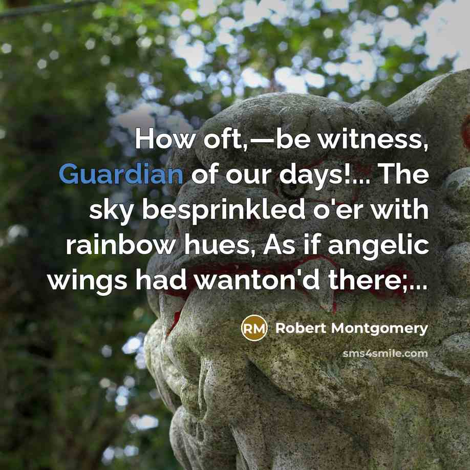 “How oft,—be witness, Guardian of our days!... The sky besprinkled…” quote by Robert Montgomery