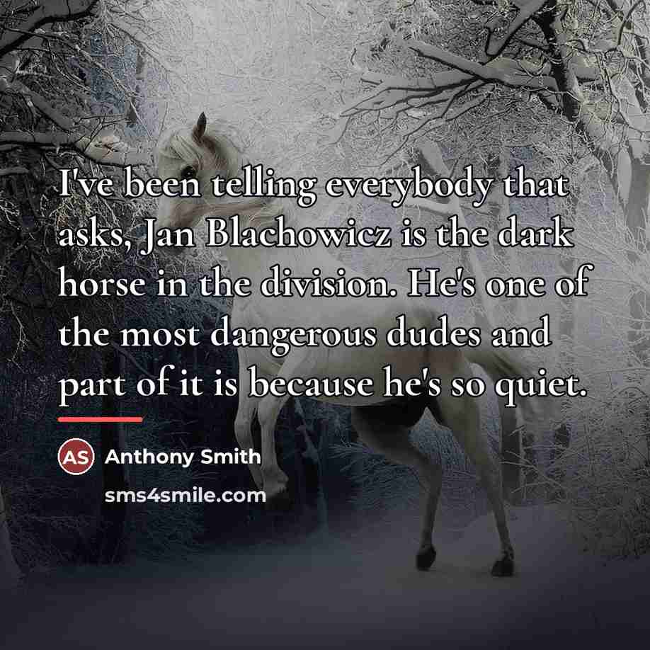 “I've been telling everybody that asks, Jan Blachowicz is the…” quote by Anthony Smith