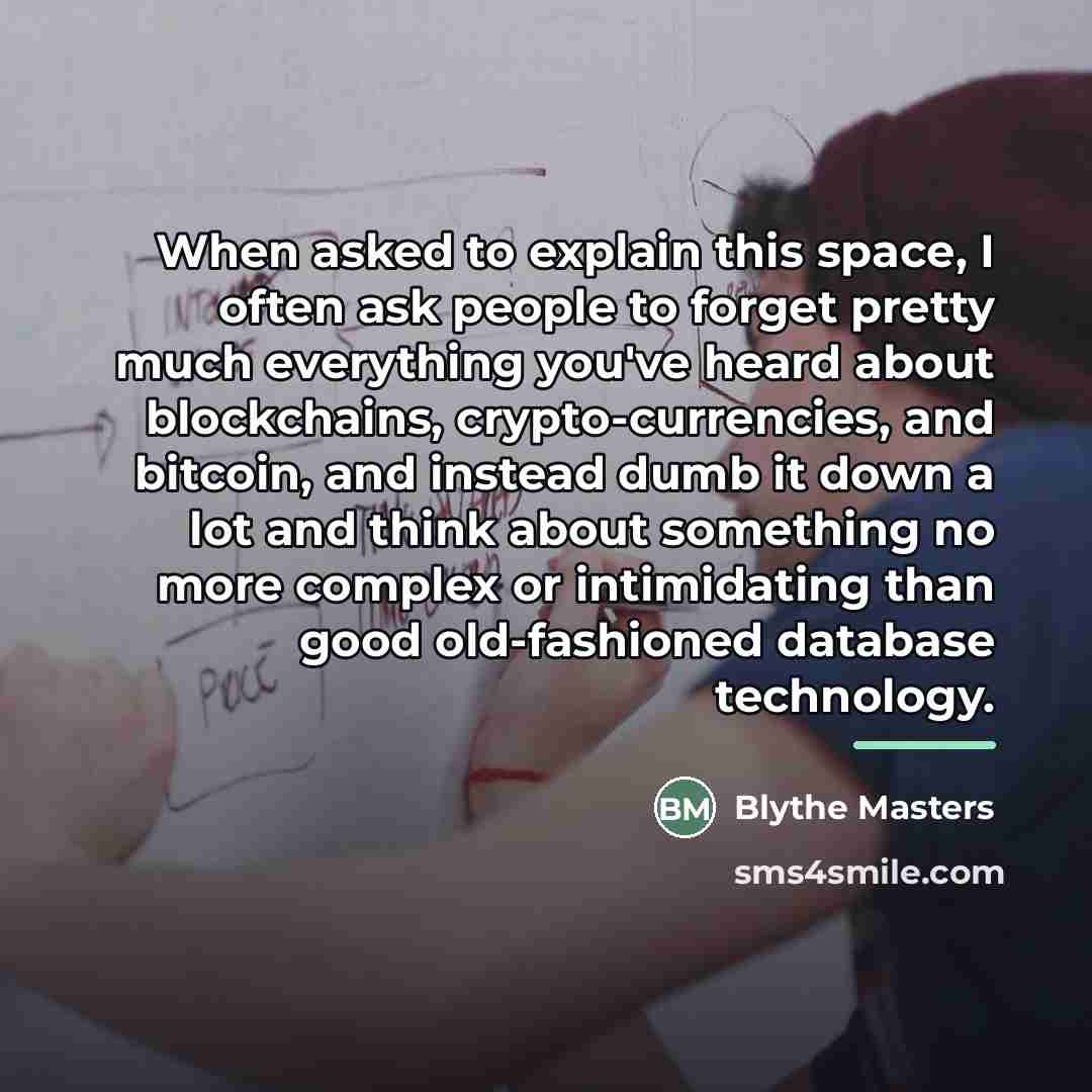 “When asked to explain this space, I often ask people…” quote by Blythe Masters