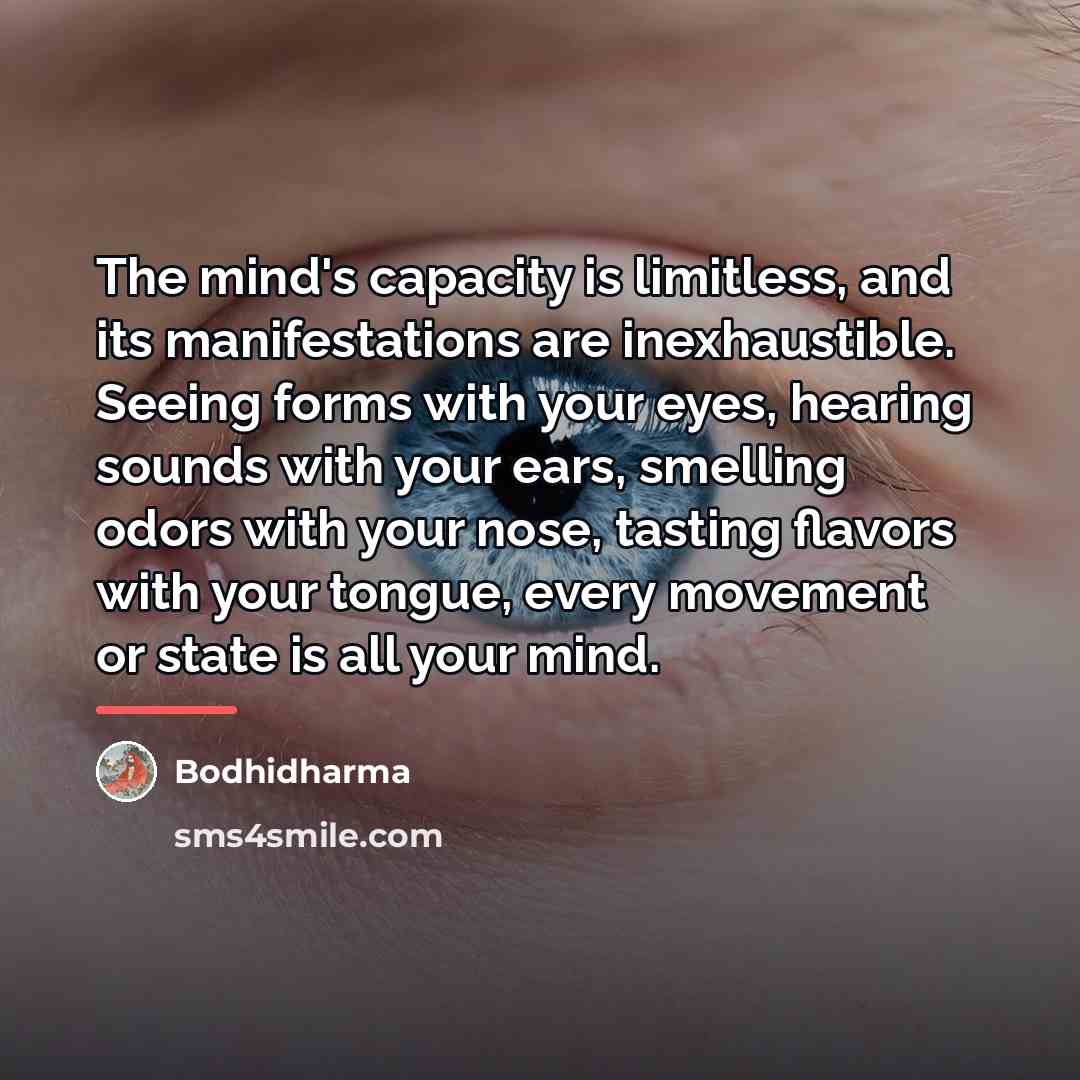 “The mind's capacity is limitless, and its manifestations are inexhaustible.…” quote by Bodhidharma