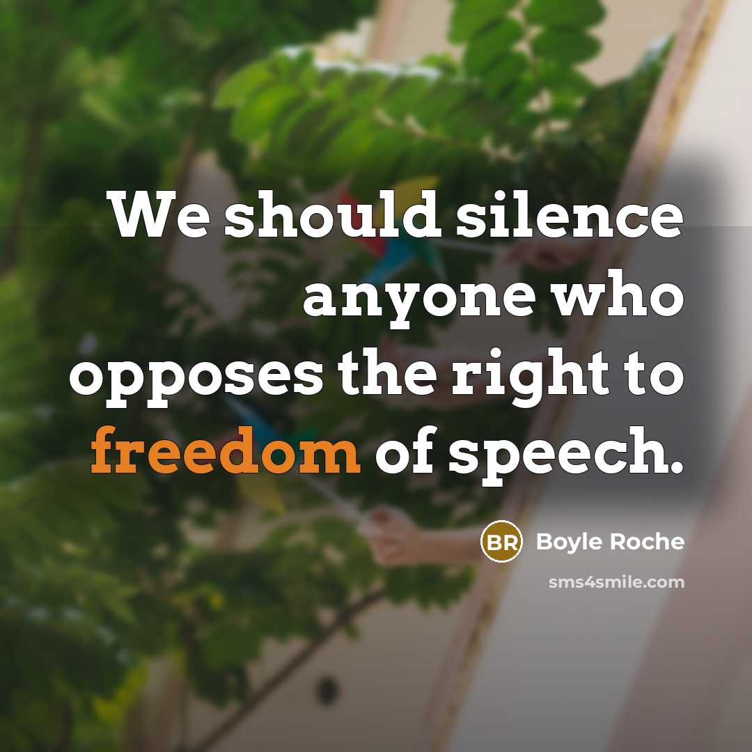“We should silence anyone who opposes the right to freedom…” quote by Boyle Roche