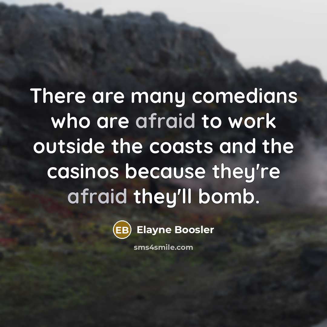 “There are many comedians who are afraid to work outside…” quote by Elayne Boosler