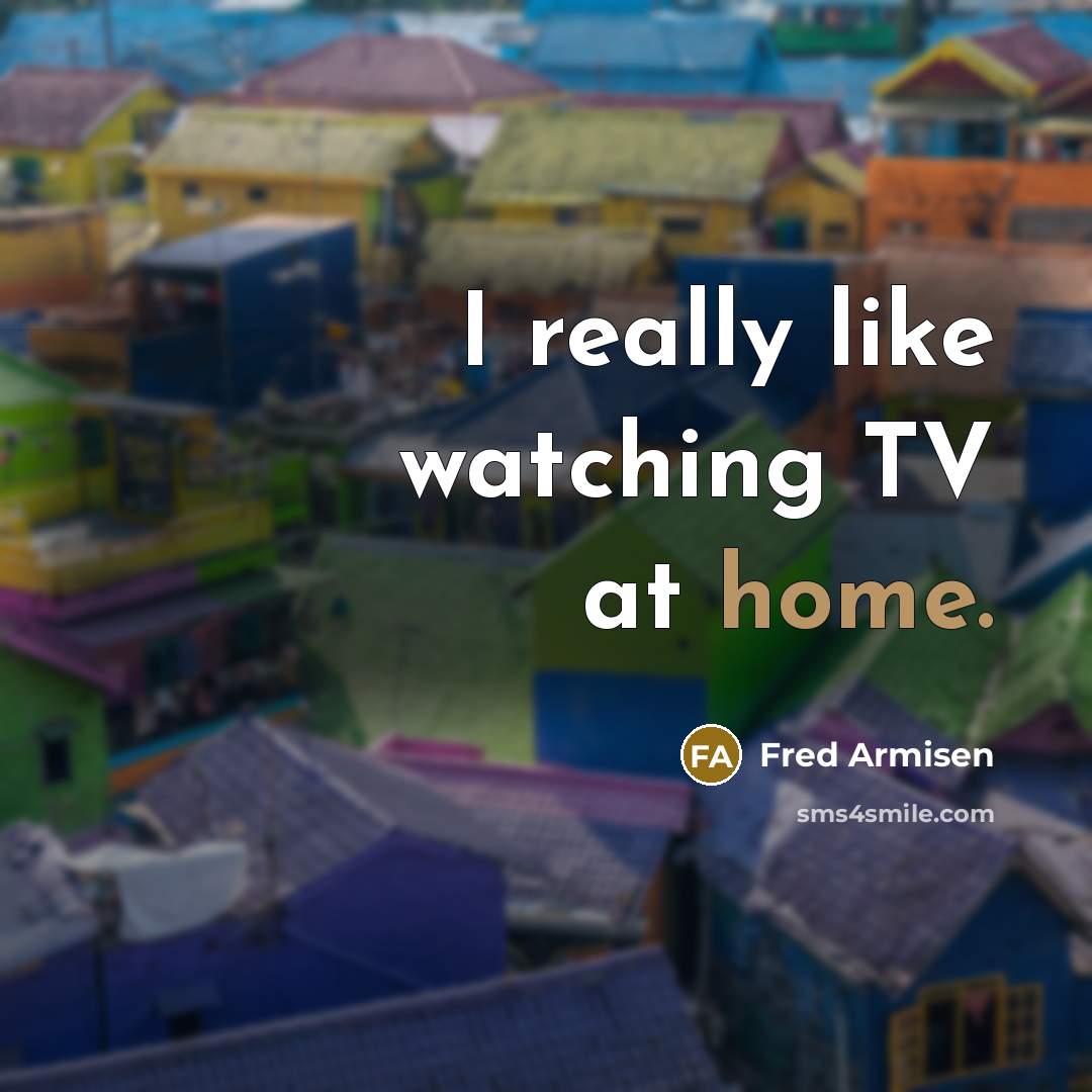 “I really like watching TV at home.…” quote by Fred Armisen