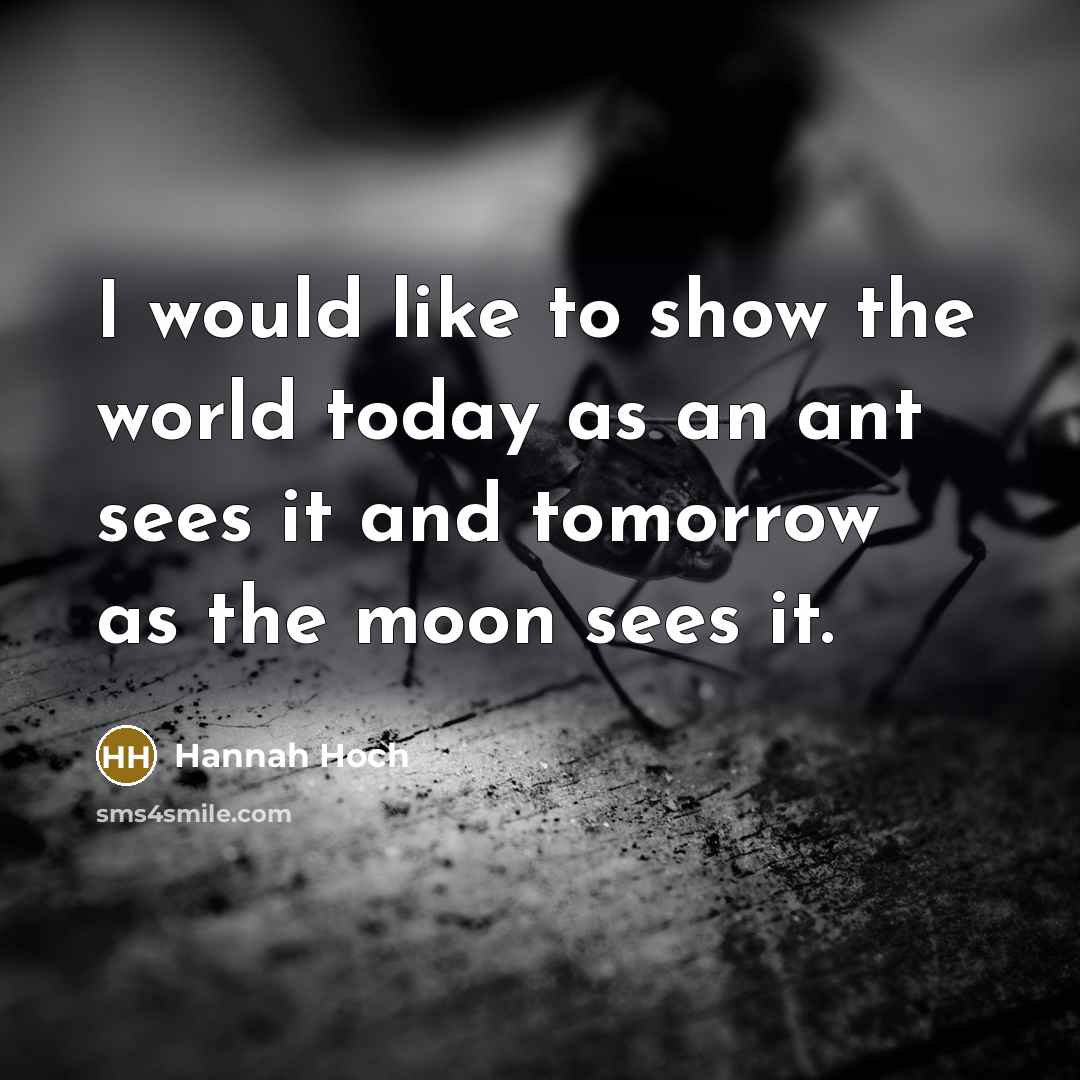 “I would like to show the world today as an…” quote by Hannah Hoch