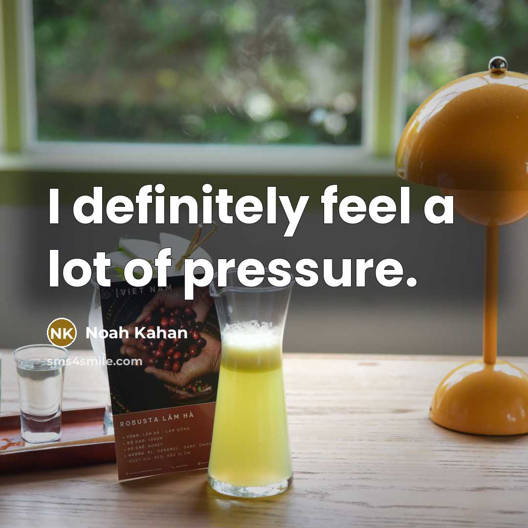 “I definitely feel a lot of pressure.…” quote by Noah Kahan