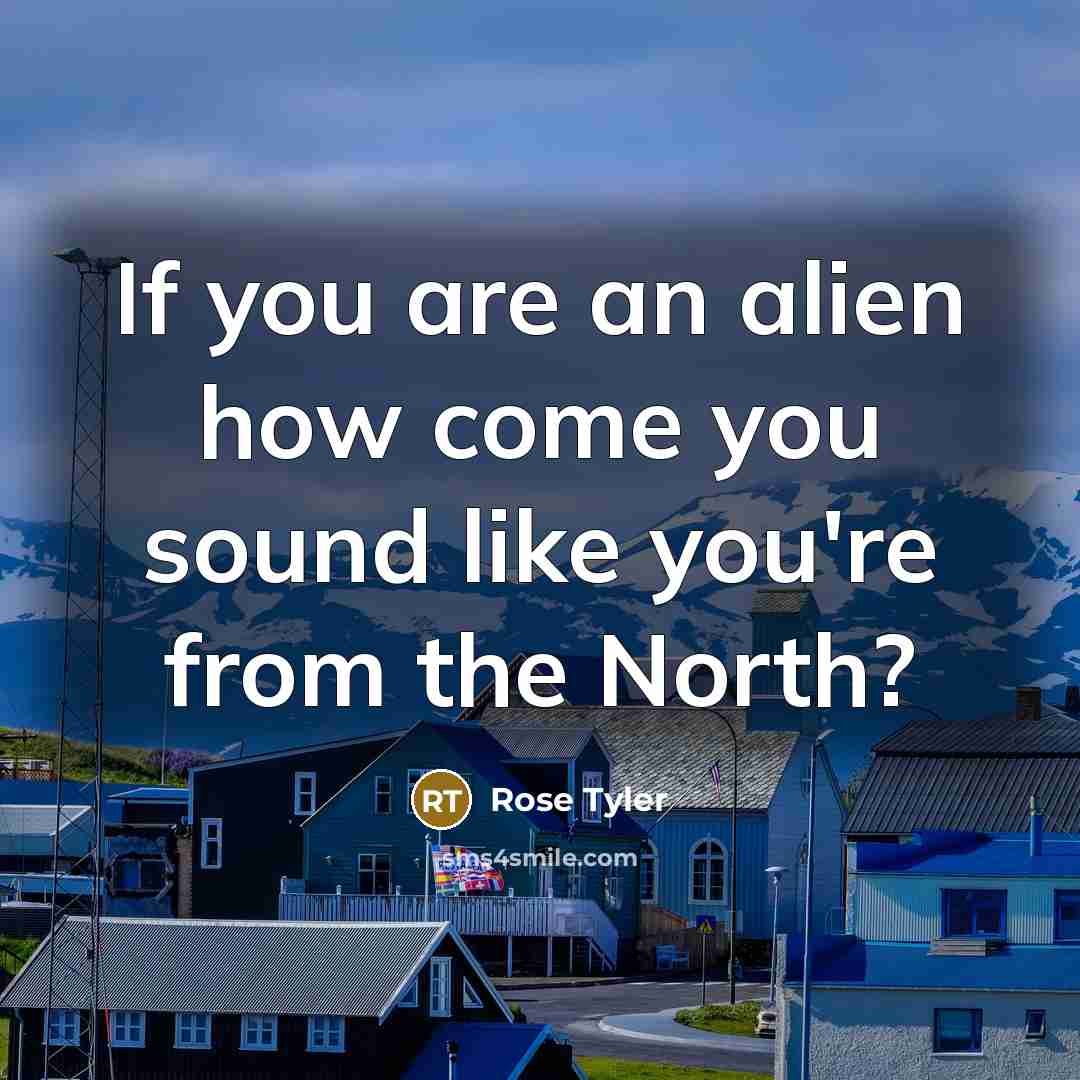 “If you are an alien how come you sound like you're from the North?” quote by Rose Tyler