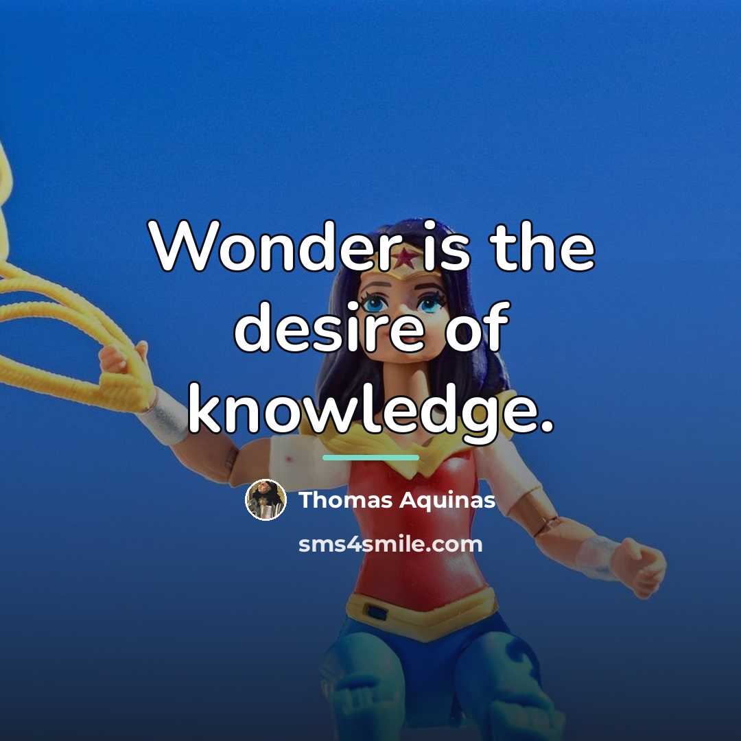 “Wonder is the desire of knowledge.…” quote by Thomas Aquinas