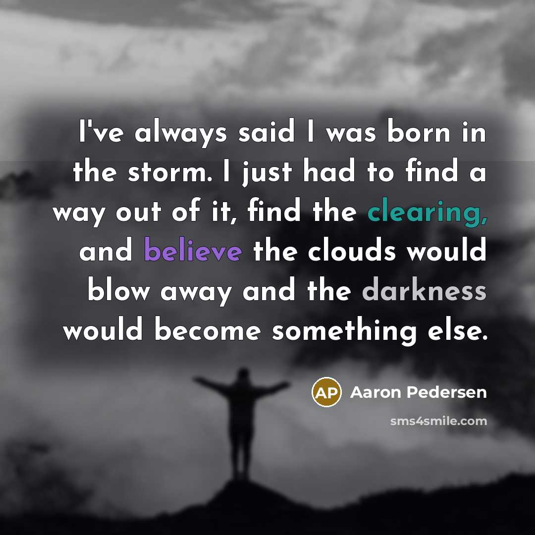 “I've always said I was born in the storm. I…” quote by Aaron Pedersen