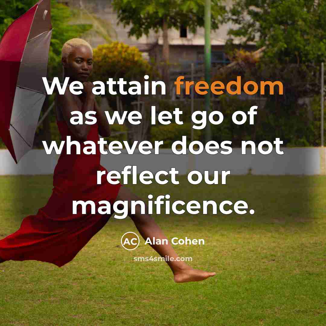 “We attain freedom as we let go of whatever does…” quote by Alan Cohen