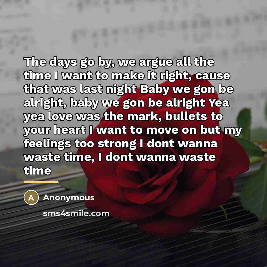 “The days go by, we argue all the time I…” quote by Anonymous