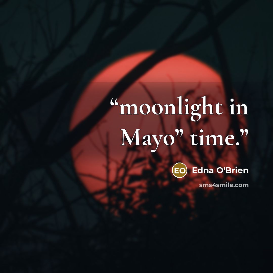 “moonlight in Mayo” time.” quote by Edna O'Brien