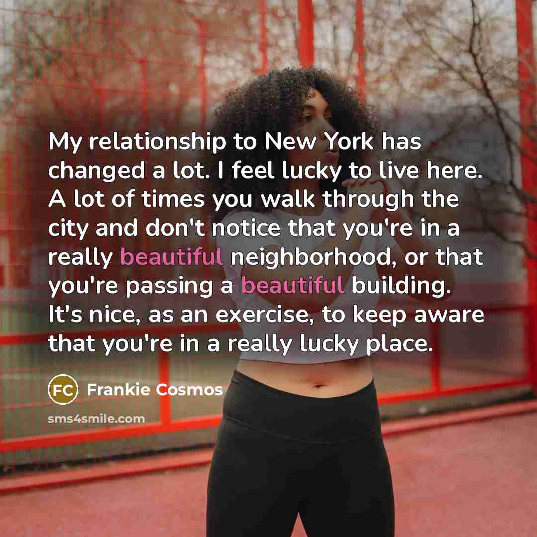 “My relationship to New York has changed a lot. I…” quote by Frankie Cosmos