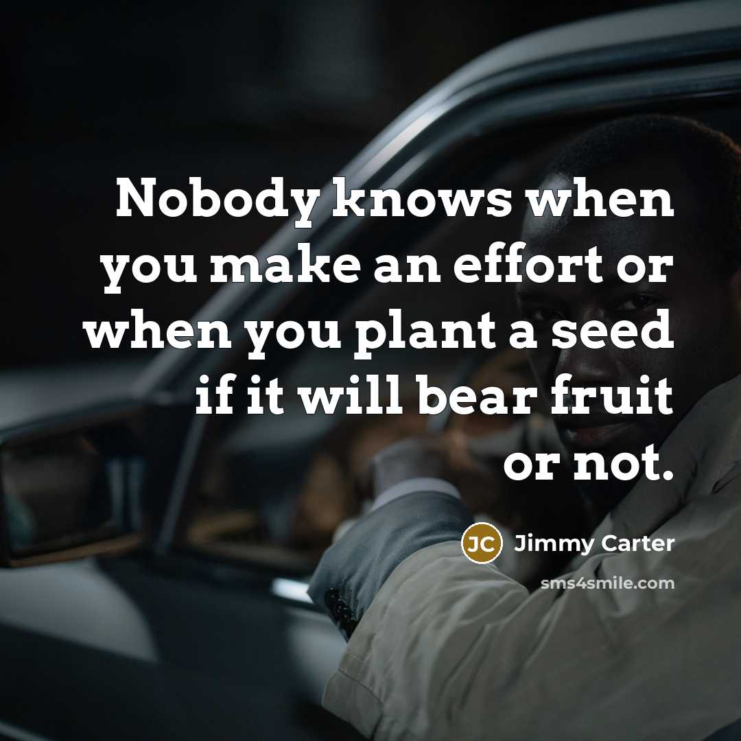 “Nobody knows when you make an effort or when you…” quote by Jimmy Carter