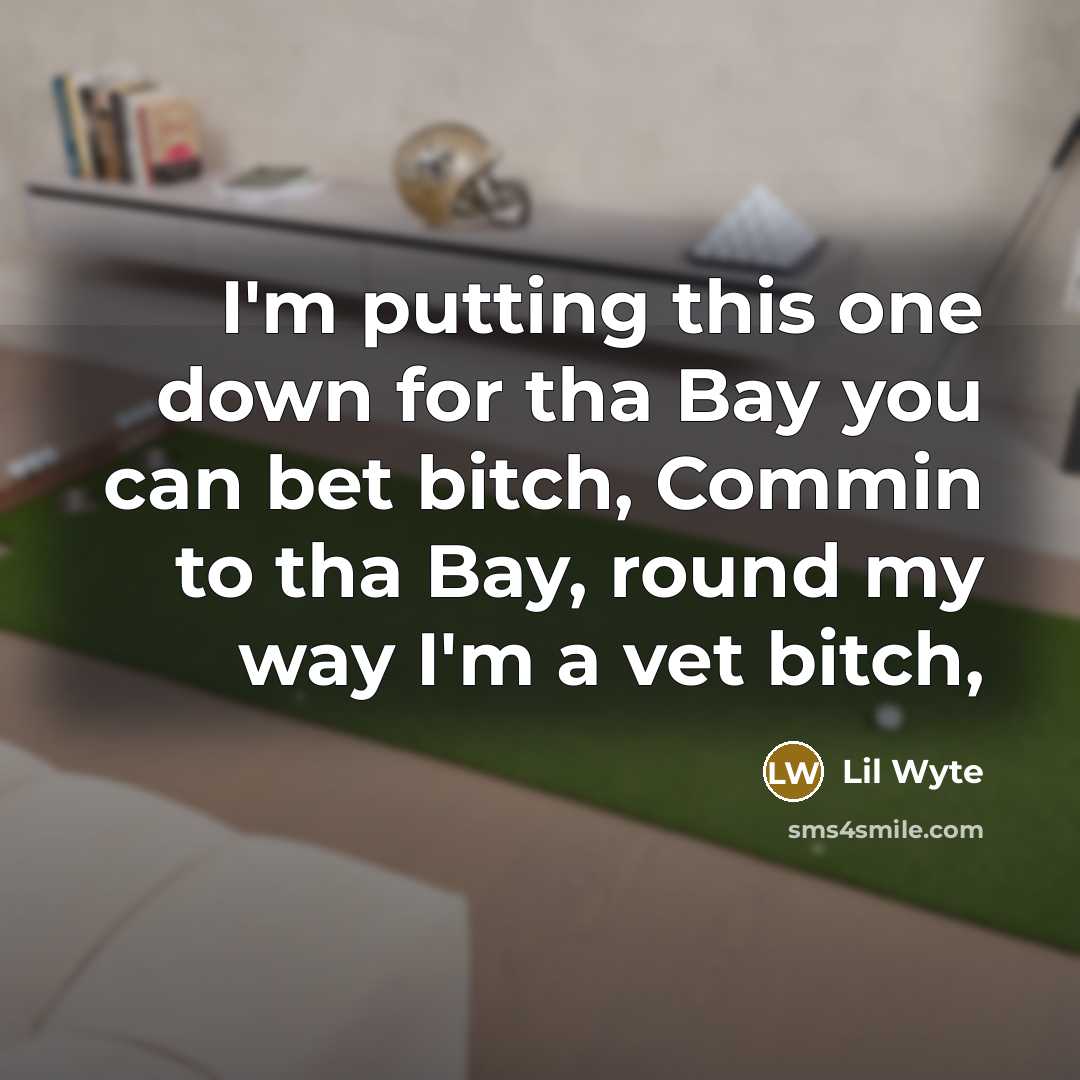 “I'm putting this one down for tha Bay you can bet bitch, Commin to tha Bay, round my way I'm a vet bitch,” quote by Lil Wyte