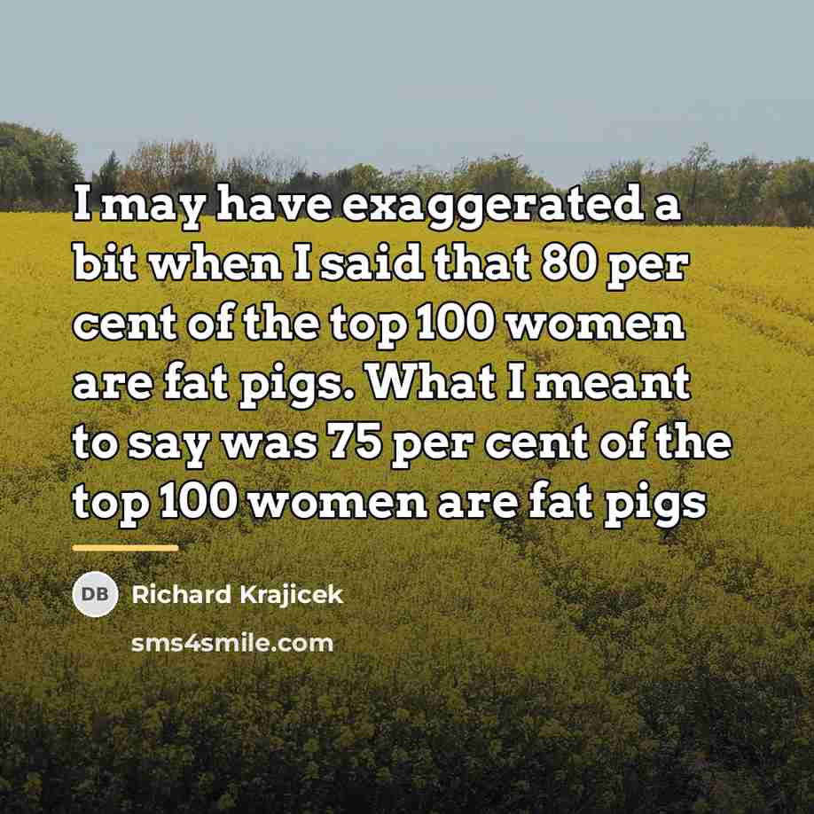 “I may have exaggerated a bit when I said that…” quote by Richard Krajicek