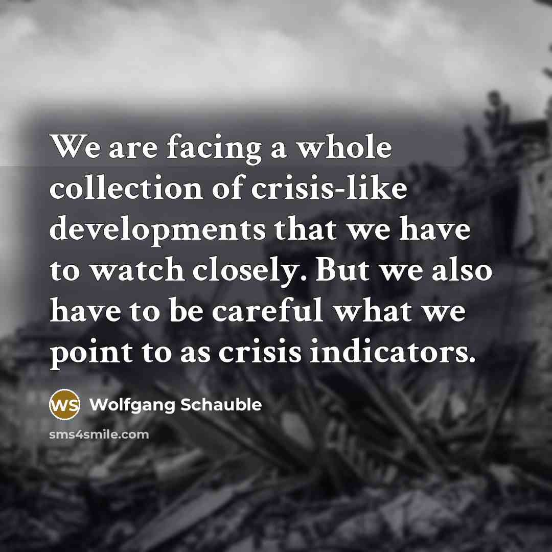 “We are facing a whole collection of crisis-like developments that…” quote by Wolfgang Schauble