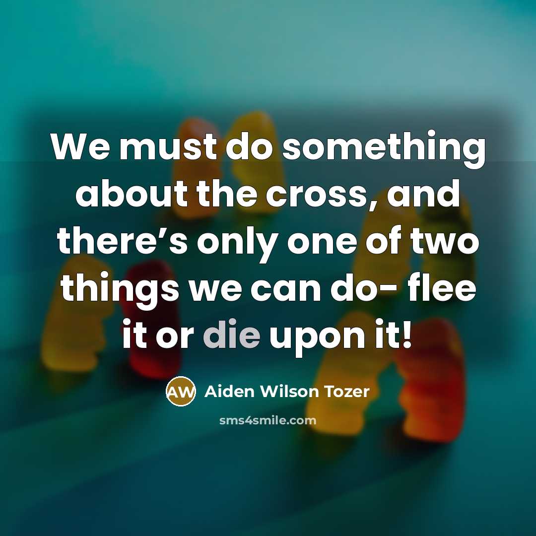 “We must do something about the cross, and there’s only…” quote by Aiden Wilson Tozer