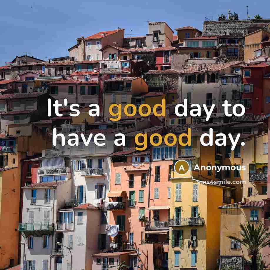 “It's a good day to have a good day.…” quote by Anonymous