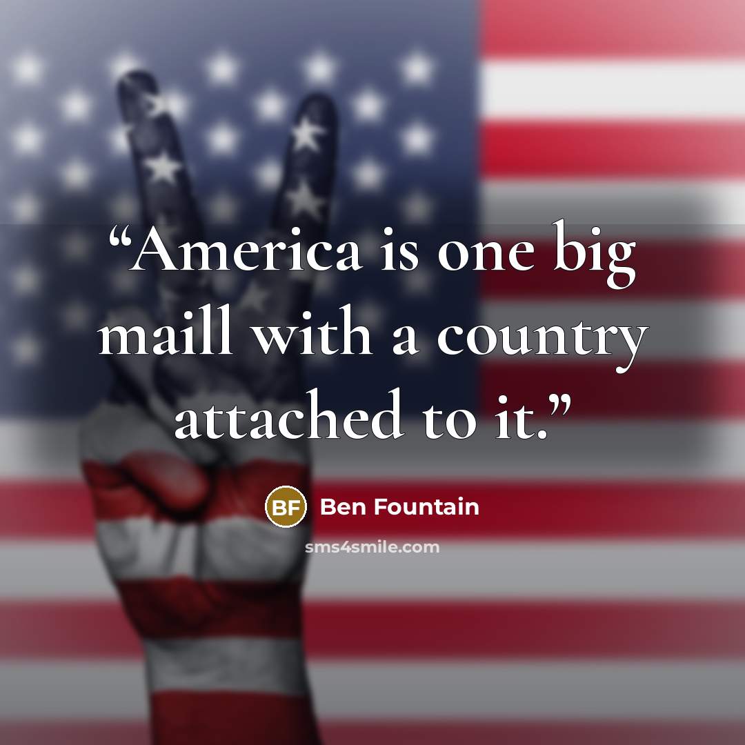 “America is one big maill with a country attached to it.” quote by Ben Fountain