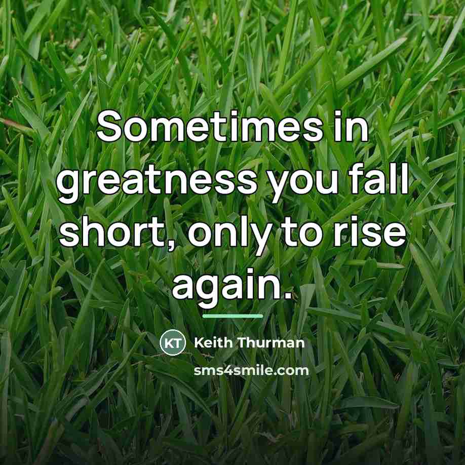 “Sometimes in greatness you fall short, only to rise again.…” quote by Keith Thurman