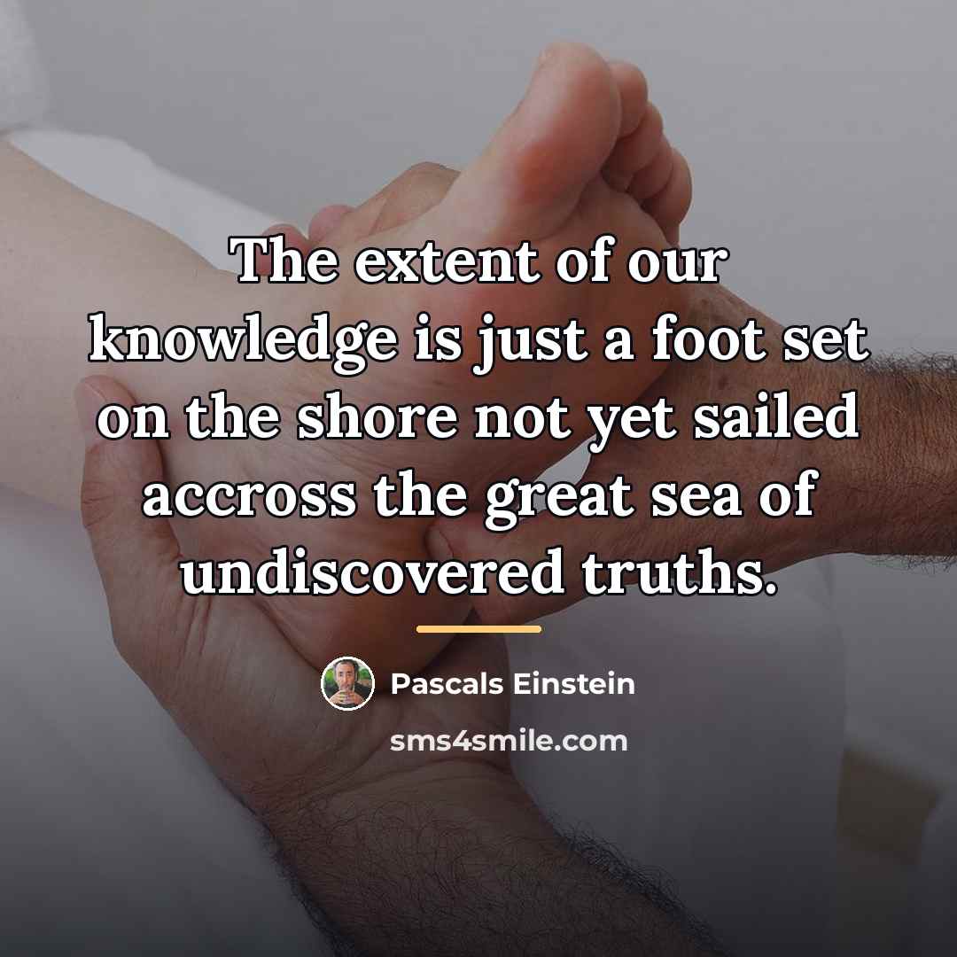 “The extent of our knowledge is just a foot set…” quote by Pascals Einstein