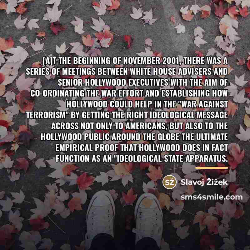 “[A]t the beginning of November 2001, there was a series…” quote by Slavoj Žižek