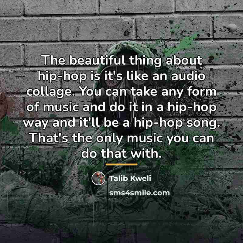 “The beautiful thing about hip-hop is it's like an audio…” quote by Talib Kweli