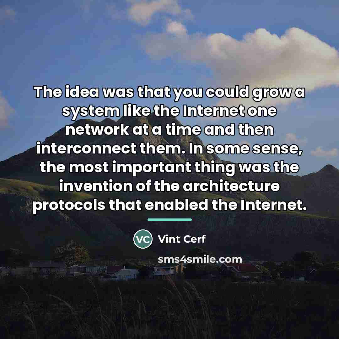 “The idea was that you could grow a system like…” quote by Vint Cerf