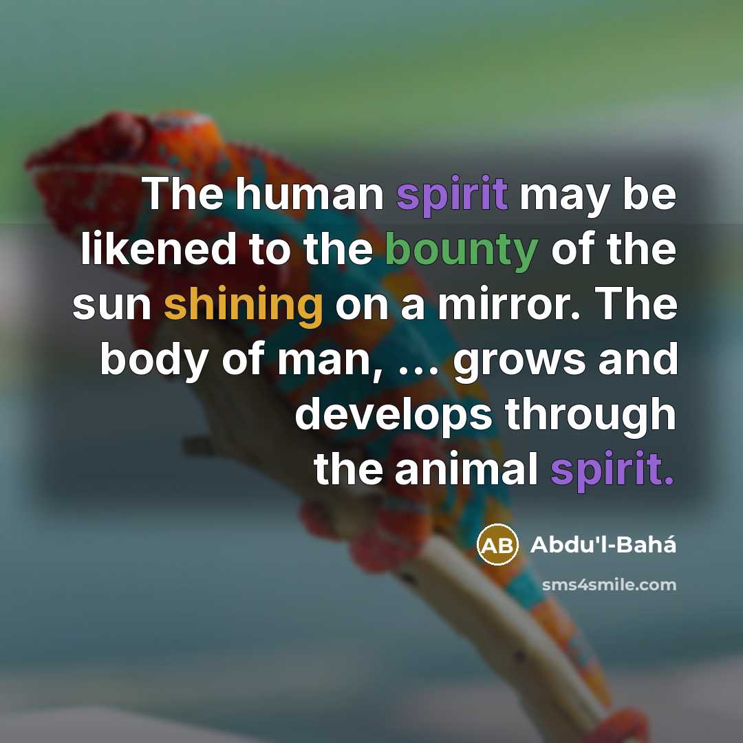“The human spirit may be likened to the bounty of…” quote by Abdu'l-Bahá