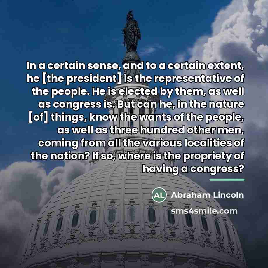 “In a certain sense, and to a certain extent, he…” quote by Abraham Lincoln