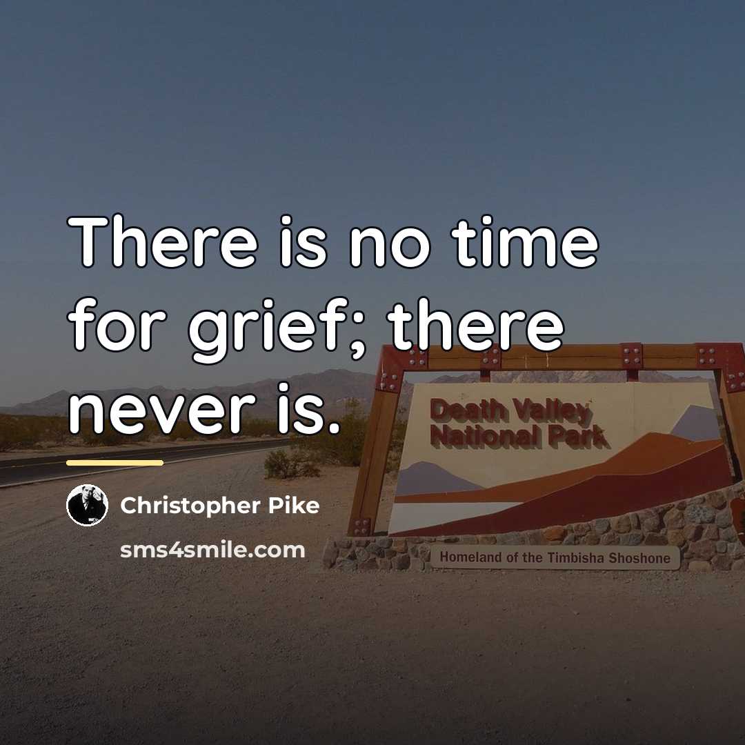 “There is no time for grief; there never is.…” quote by Christopher Pike