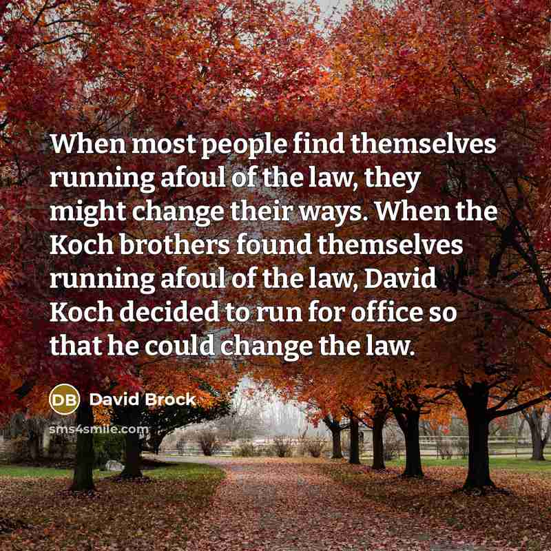 “When most people find themselves running afoul of the law,…” quote by David Brock