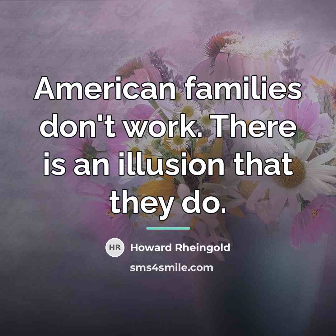 “American families don't work. There is an illusion that they…” quote by Howard Rheingold