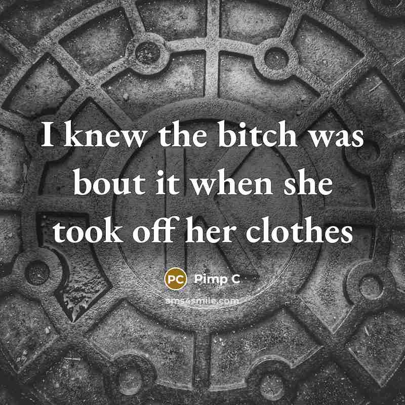 “I knew the bitch was bout it when she took…” quote by Pimp C
