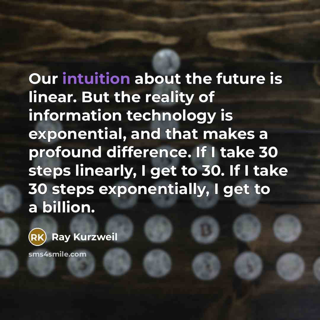 “Our intuition about the future is linear. But the reality…” quote by Ray Kurzweil