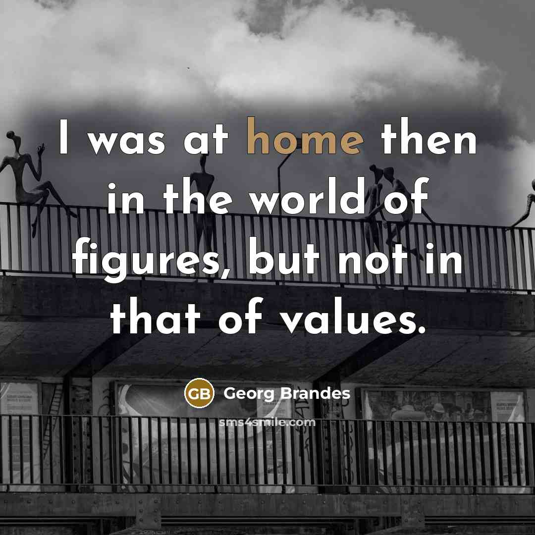 “I was at home then in the world of figures,…” quote by Georg Brandes