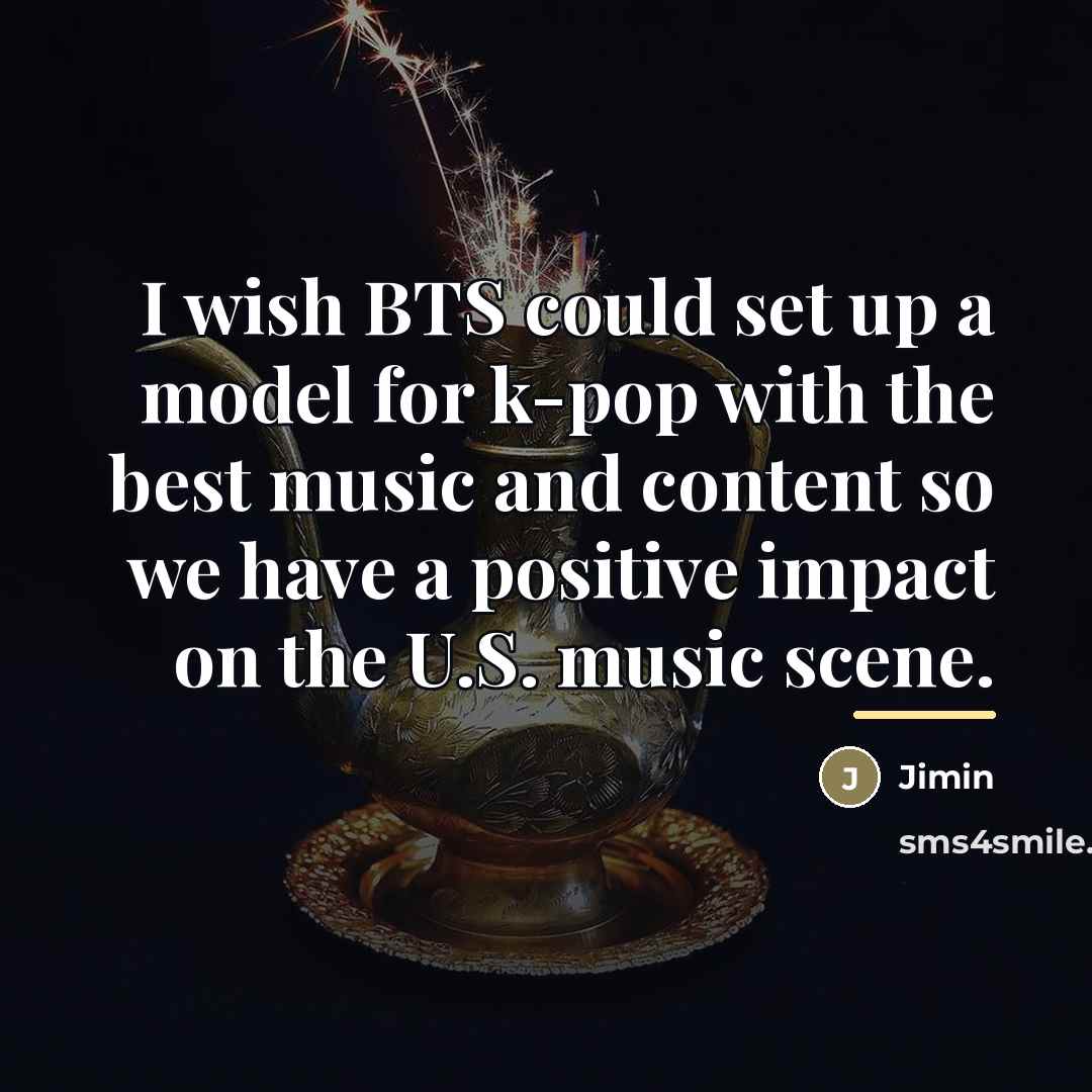 “I wish BTS could set up a model for k-pop…” quote by Jimin